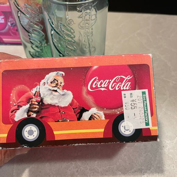 Vintage Coca Cola can shape glasses green Lot of 2 japan McDonalds collaboration - Picture 7 of 9